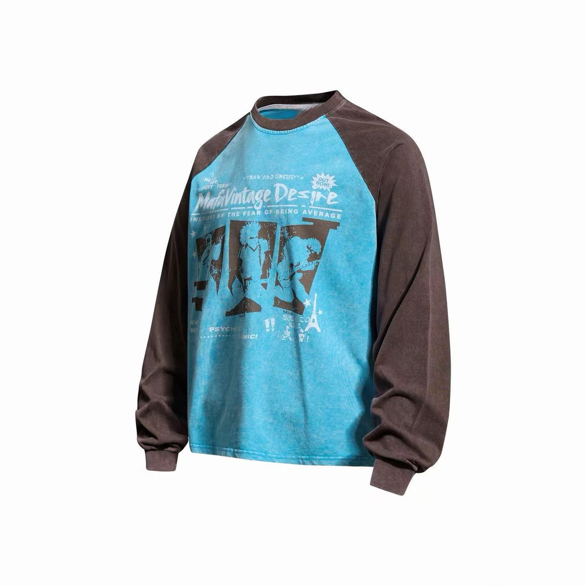 Madxmarx Vintage Raglan Graphic Long Sleeve T-Shirt