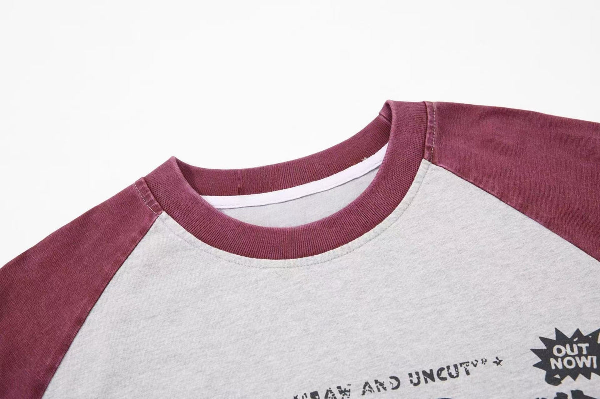 Madxmarx Vintage Raglan Graphic Long Sleeve T-Shirt