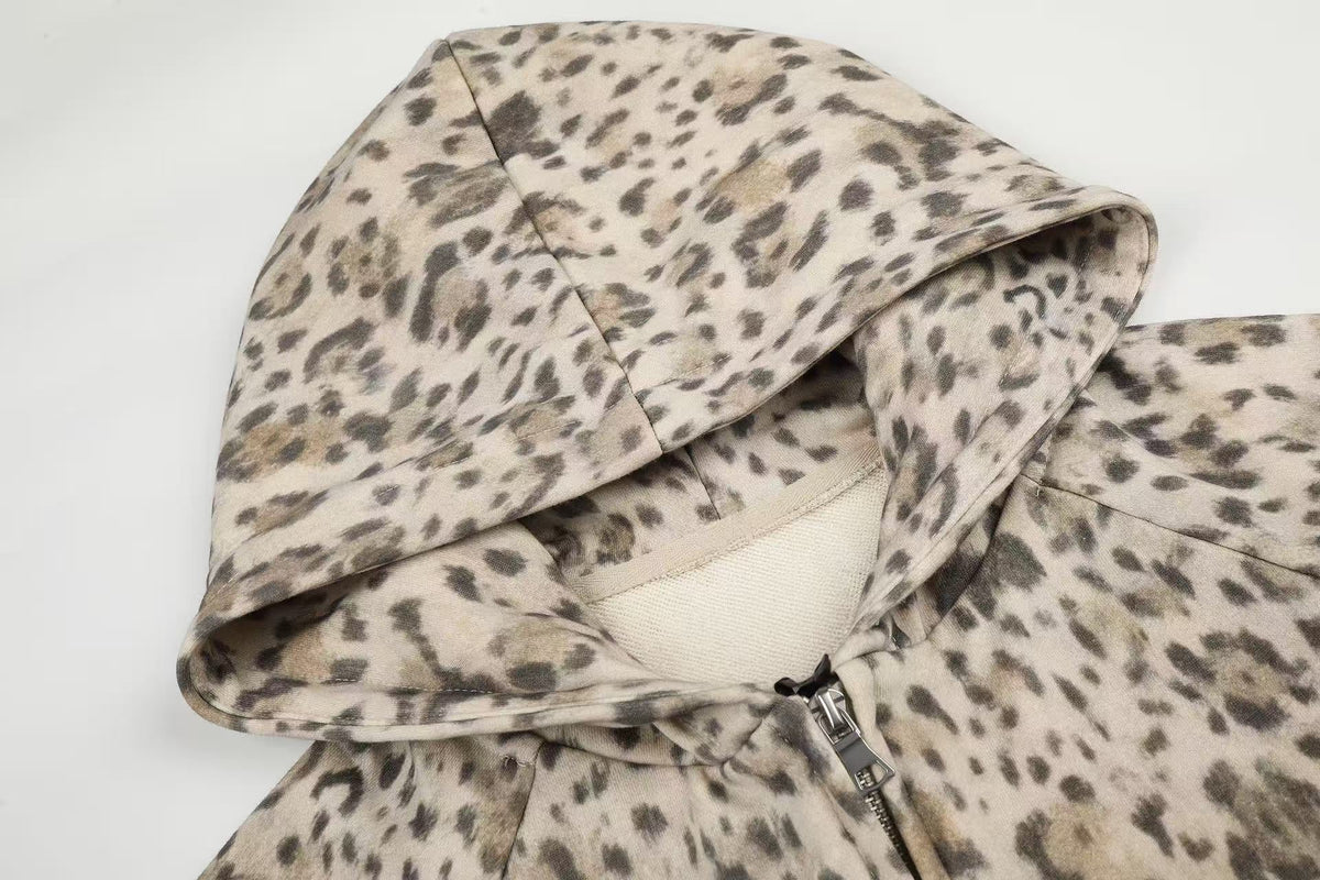Madxmarx Leopard Full-Zip Hoodie