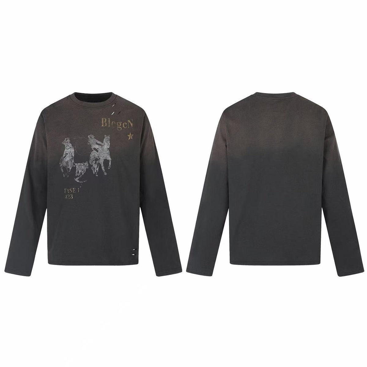 Madxmarx Vintage Distressed Graphic Long Sleeve T-Shirt