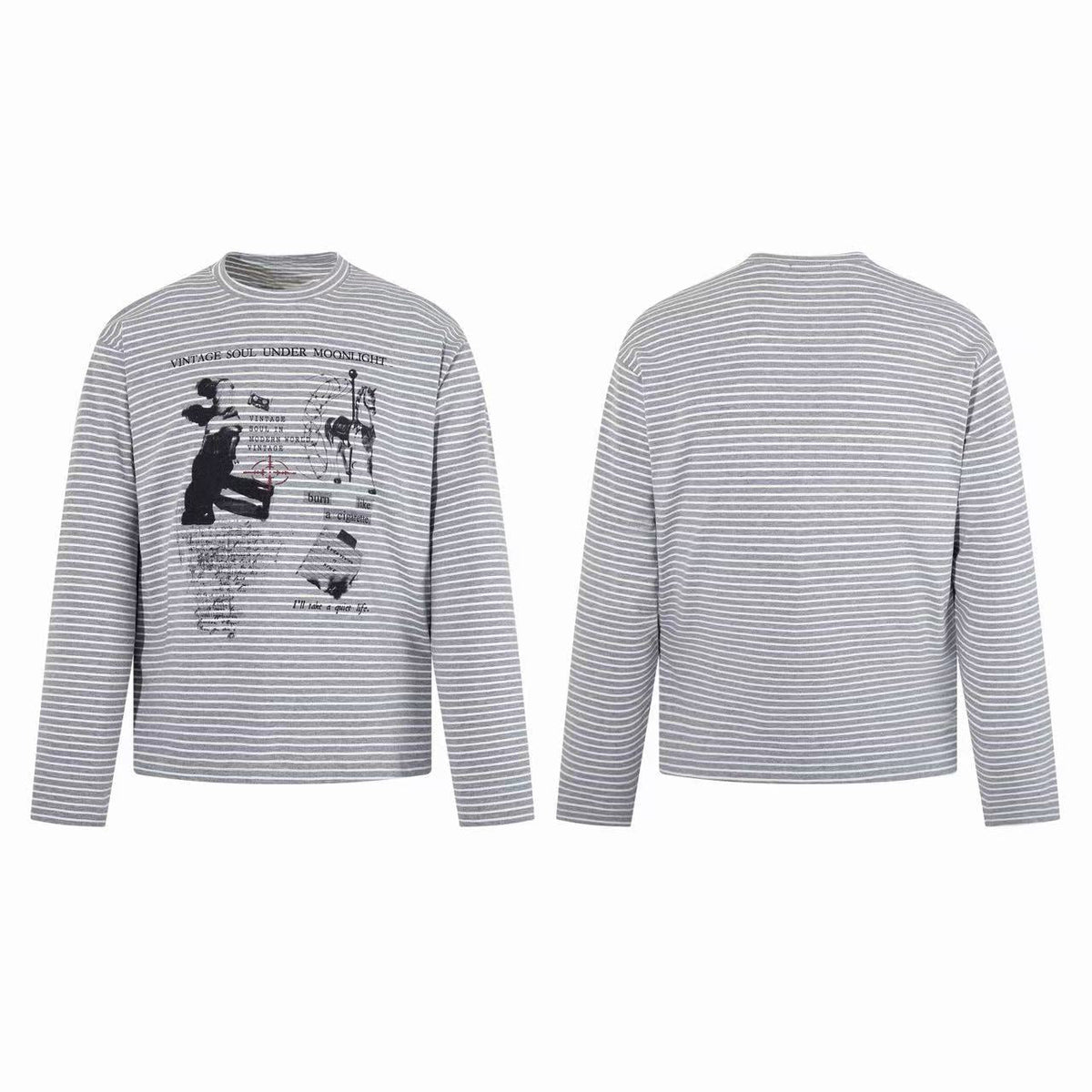 Madxmarx Striped Graphic Long Sleeve