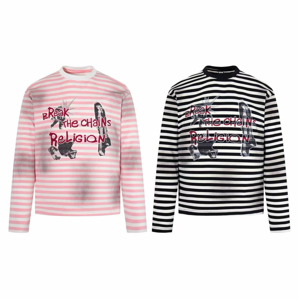 Madxmarx Striped Graphic Long Sleeve