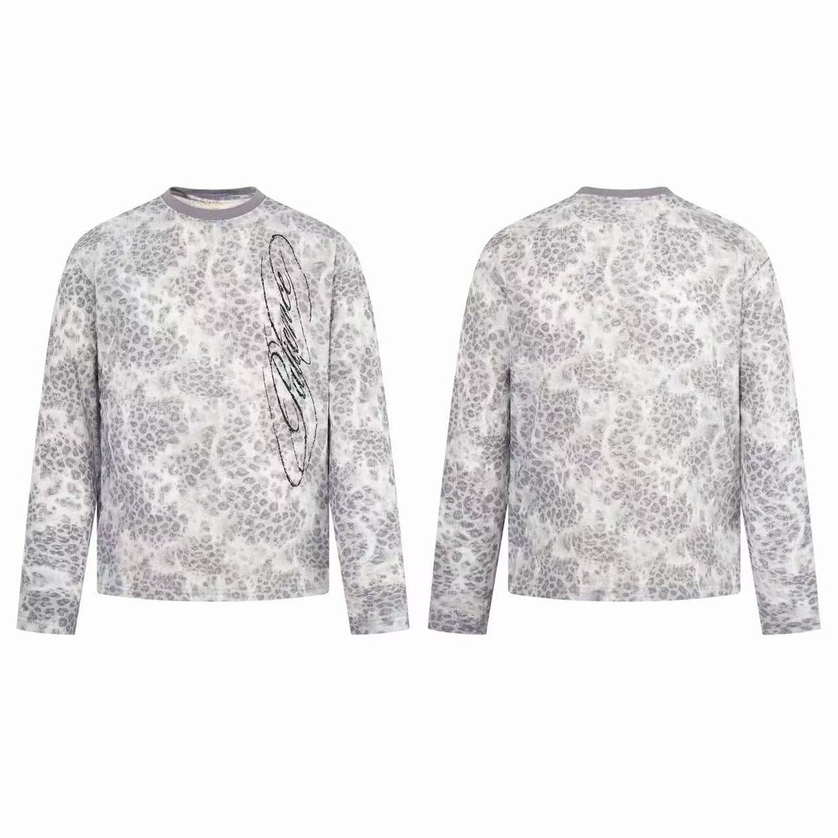 Madxmarx Distressed Reptile Print Long Sleeve Tee