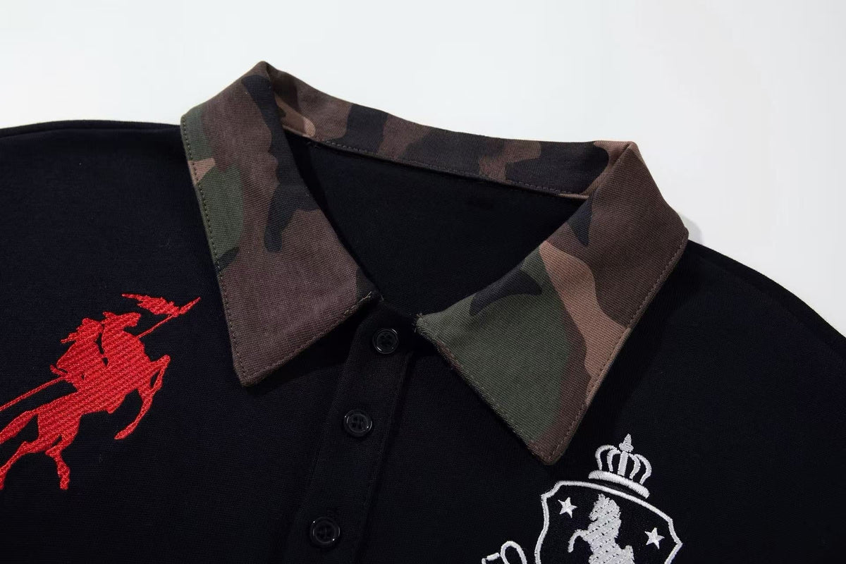 Madxmarx Final Battle Camo Collar Polo Long Sleeve