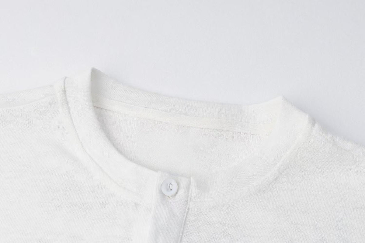 Madxmarx Union Jack Sleeve Henley Long Sleeve Tee