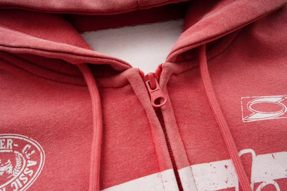 Madxmarx Varsity Graphic Zip-Up Hoodie