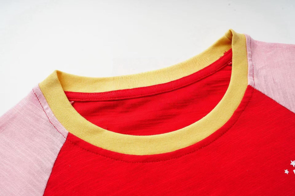 Madxmarx Contrast Raglan Sports Long Sleeve Tee