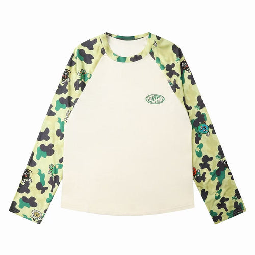 Madxmarx Camo Raglan Long Sleeve Tee - S / Camo
