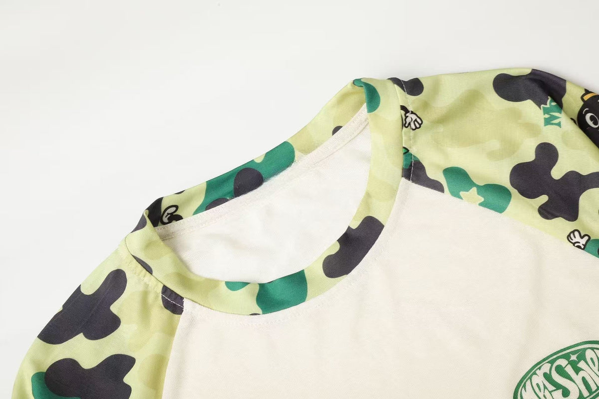 Madxmarx Camo Raglan Long Sleeve Tee