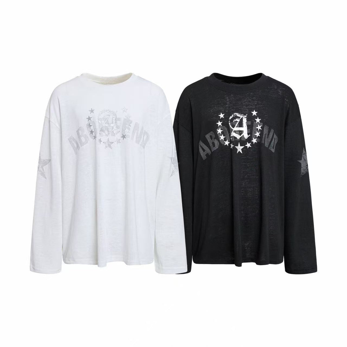 Madxmarx Distressed Varsity Graphic Long Sleeve Tee