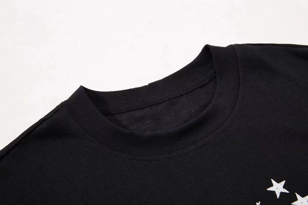 Madxmarx Distressed Varsity Graphic Long Sleeve Tee