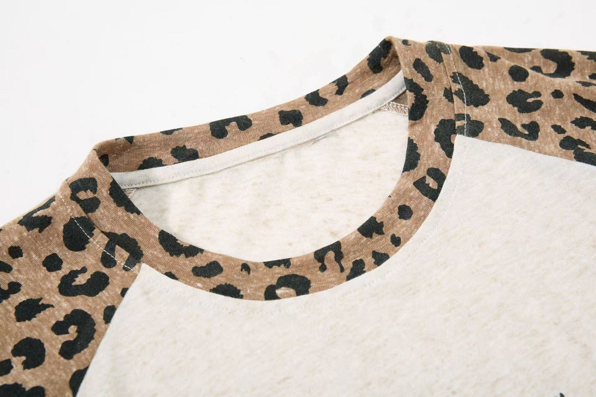 Madxmarx Wild Free Leopard Raglan Long Sleeve Tee