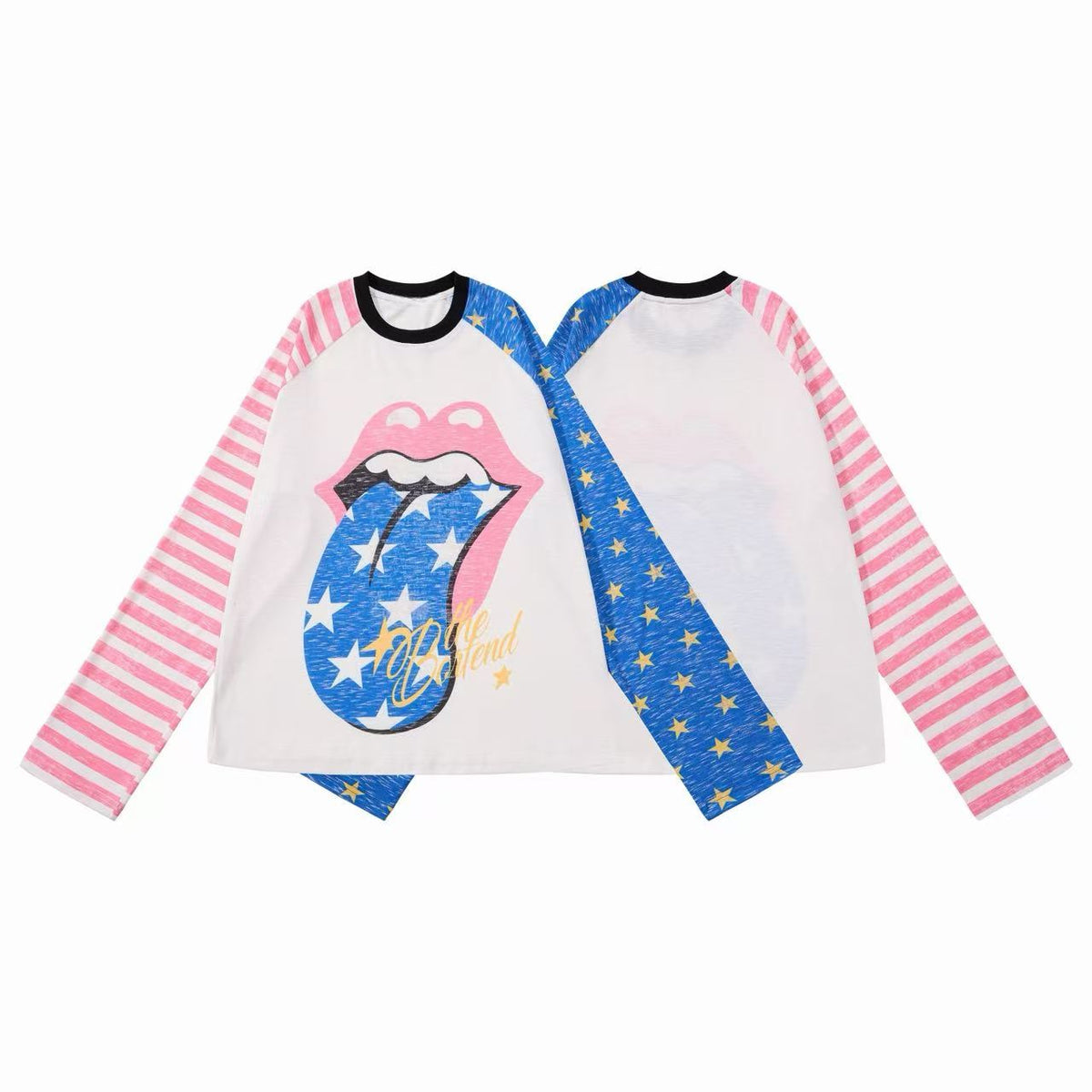 Madxmarx Star Tongue Raglan Long Sleeve Tee
