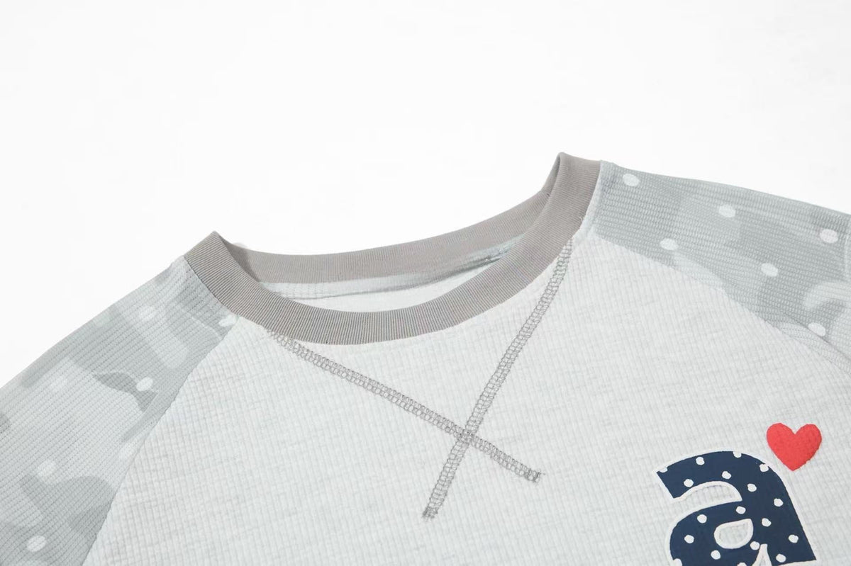 Madxmarx Camo Dot Raglan Long Sleeve Tee