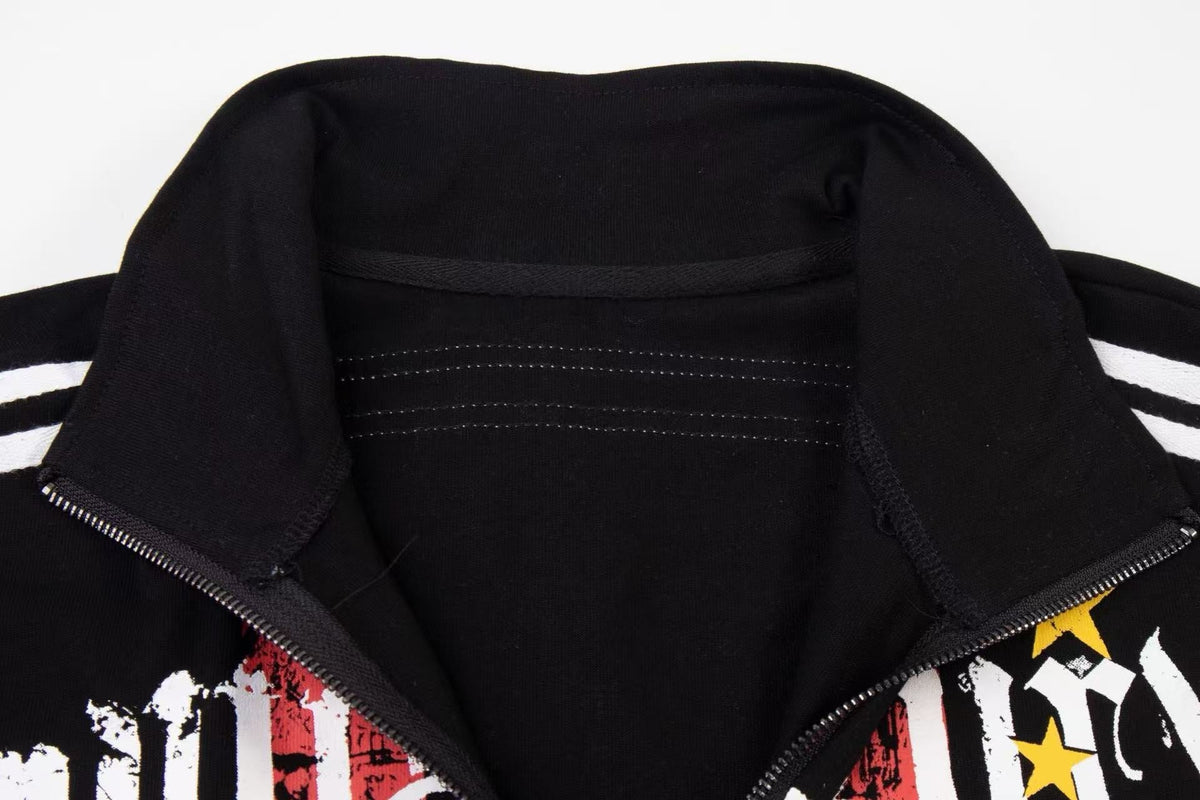 Madxmarx Layered Graphic Hooded Long Sleeve Tee