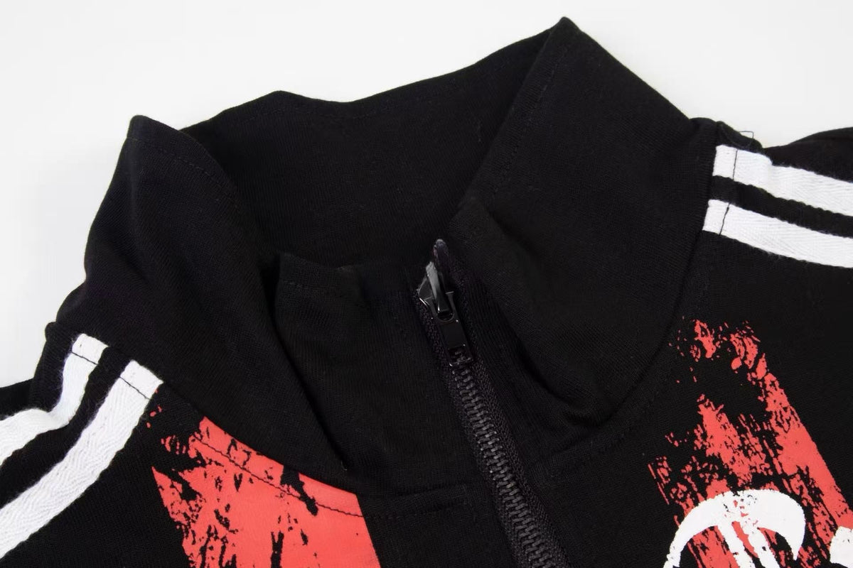 Madxmarx Layered Graphic Hooded Long Sleeve Tee