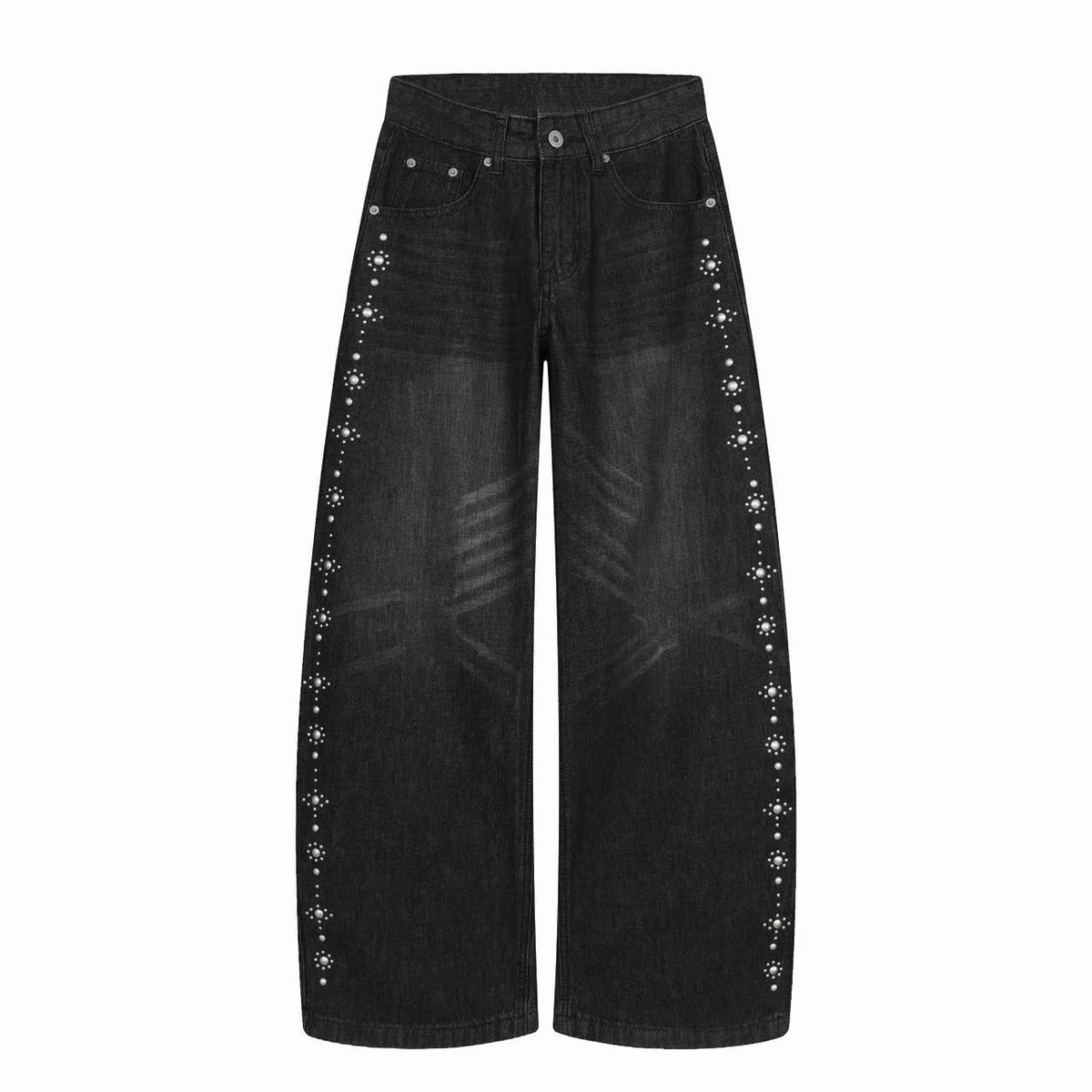 Madxmarx Rhinestone Wide-Leg Jeans