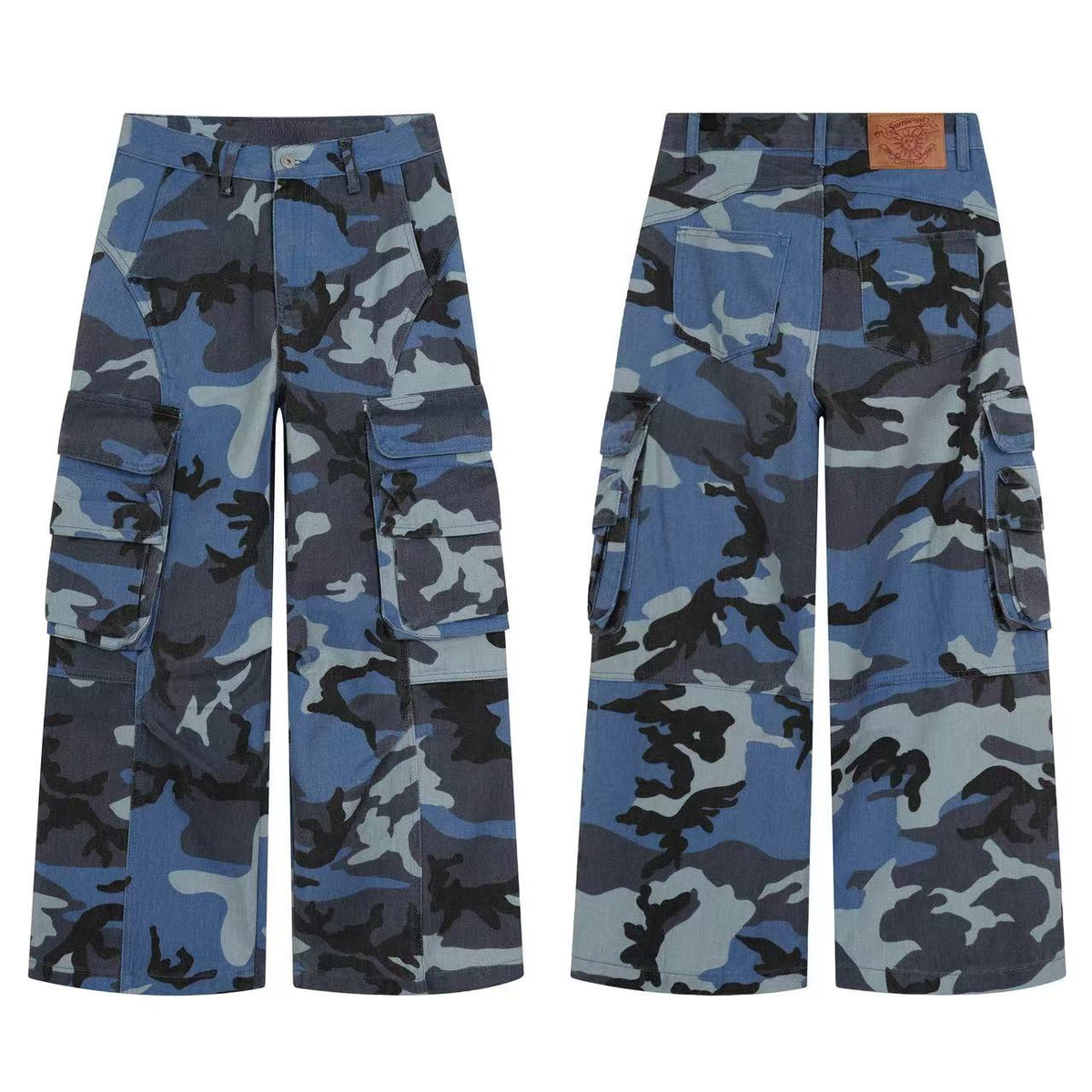 Madxmarx Blue Camo Cargo Pants
