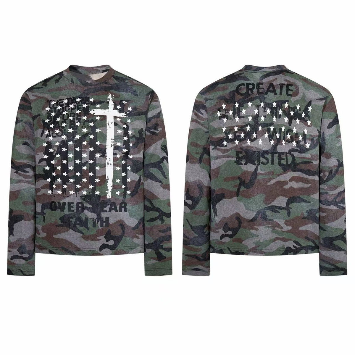 Madxmarx Camo Cross Graphic Long Sleeve Tee