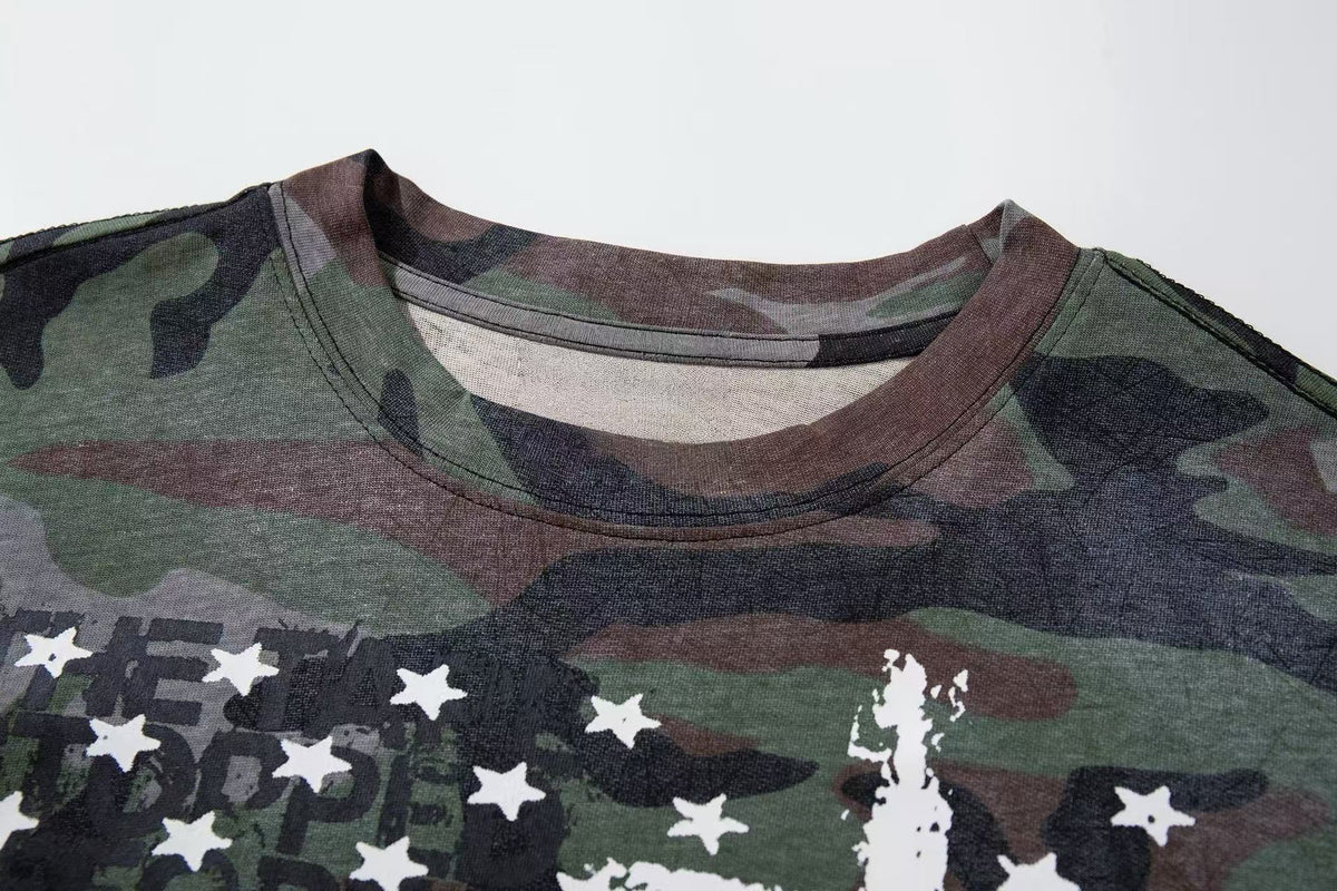 Madxmarx Camo Cross Graphic Long Sleeve Tee