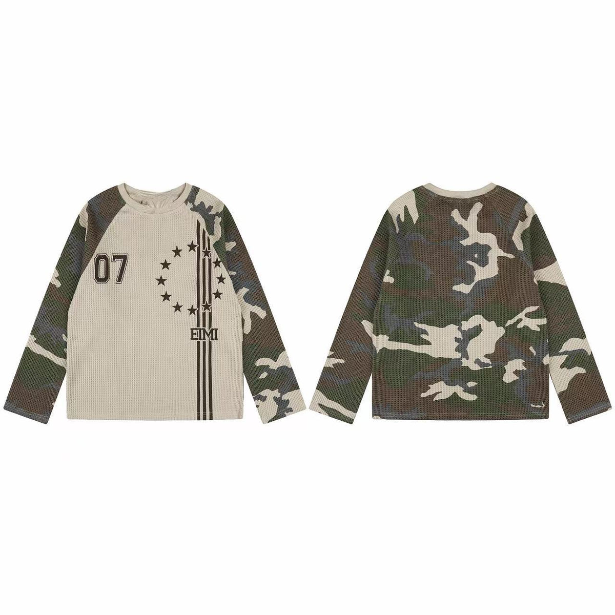 Madxmarx Camo Mesh Graphic Long Sleeve Tee