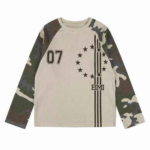 Madxmarx Camo Mesh Graphic Long Sleeve Tee - S / Camo