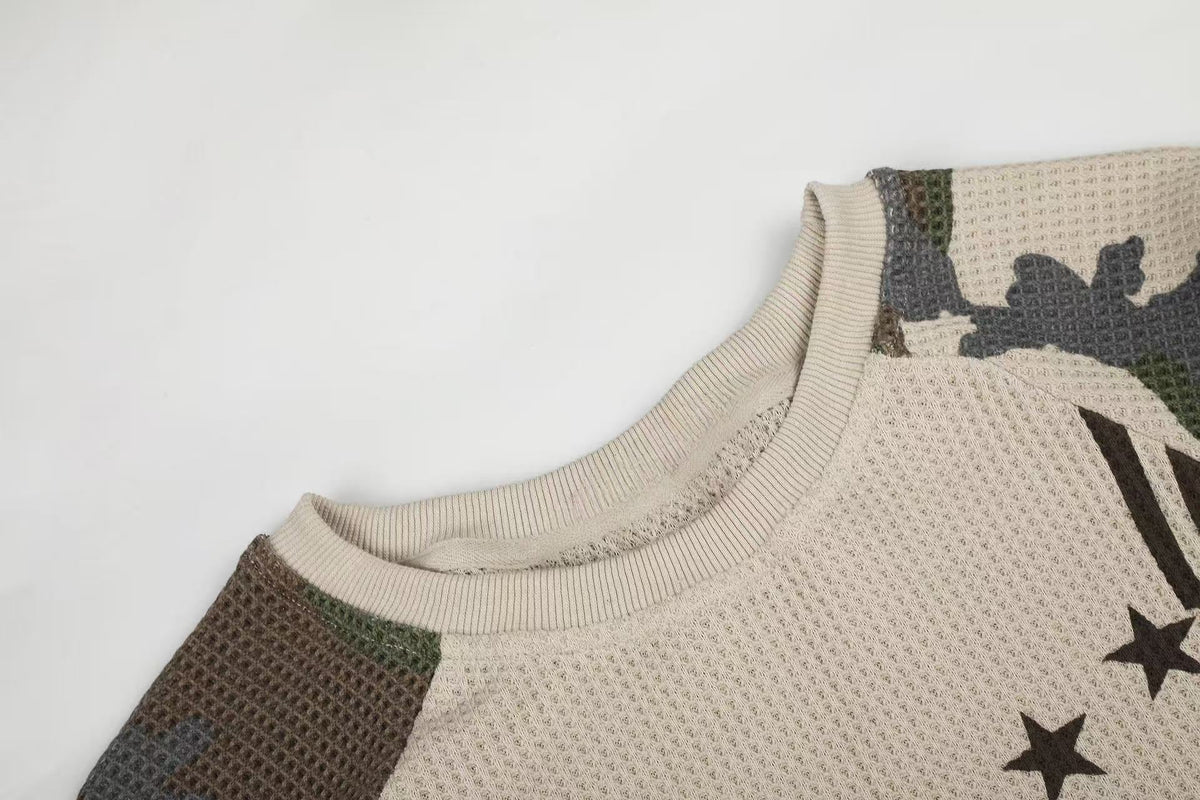 Madxmarx Camo Mesh Graphic Long Sleeve Tee