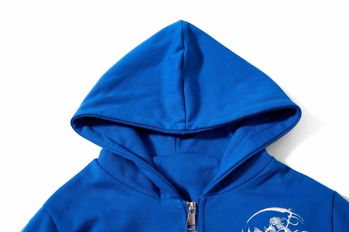 Madxmarx Horse Graphic Zip-Up Hoodie