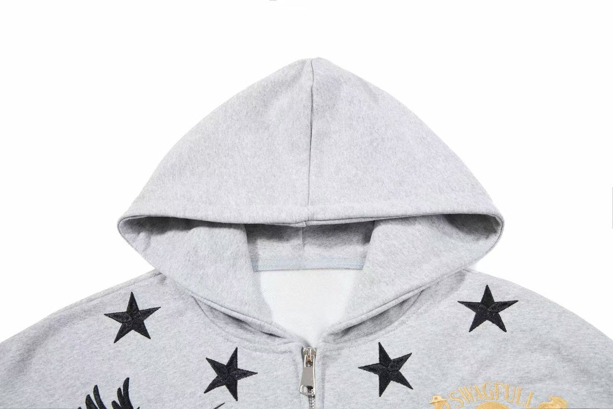 Madxmarx Pegasus Script Zip-Up Hoodie