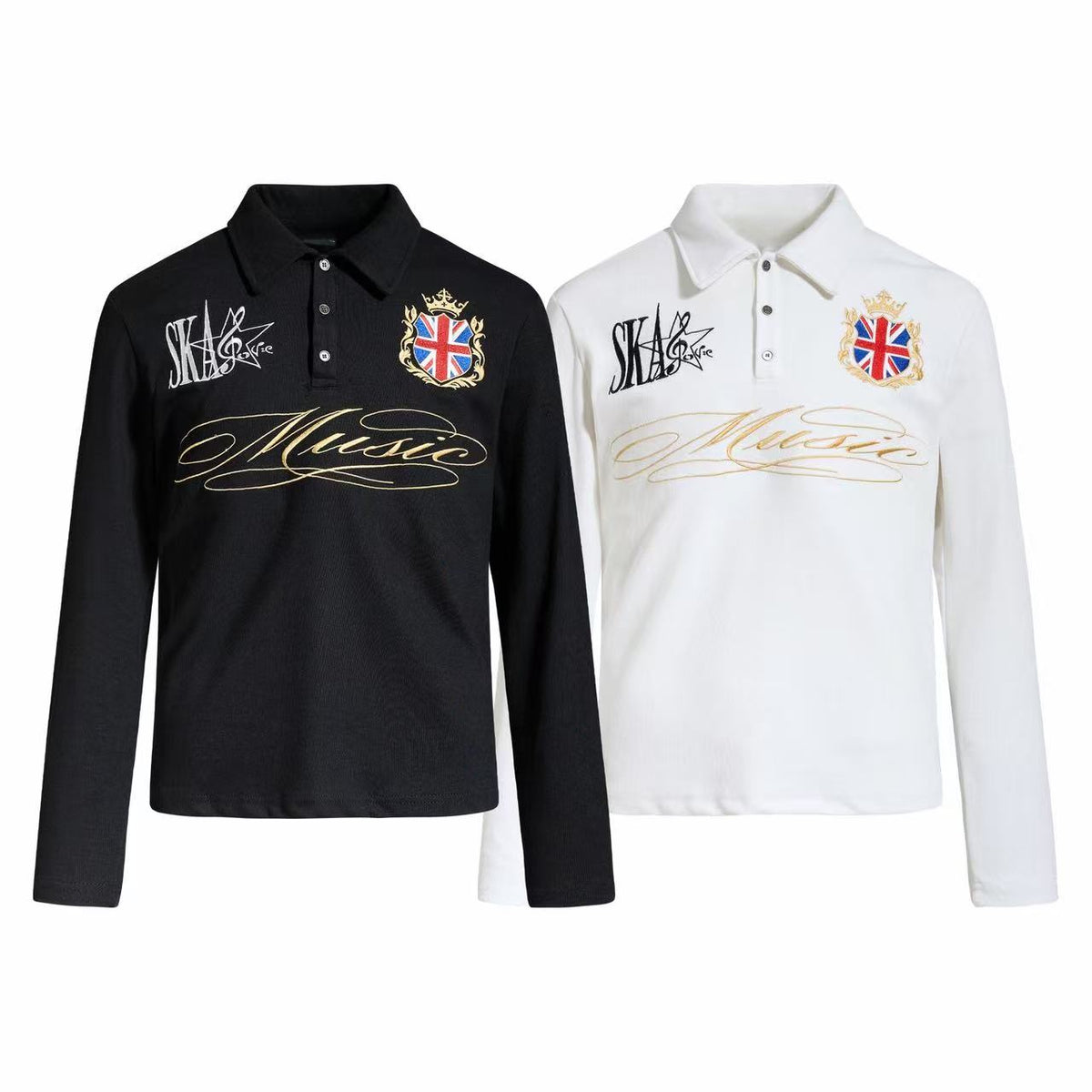 Madxmarx Crest Script Polo Long Sleeve