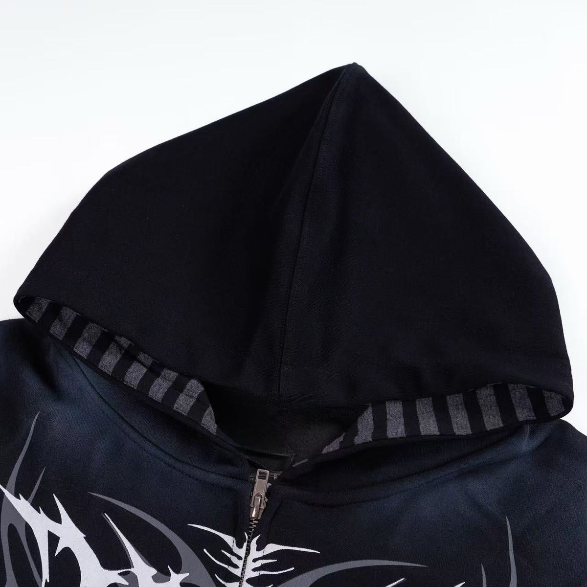 Madxmarx Tribal Graphic Washed Zip-Up Hoodie
