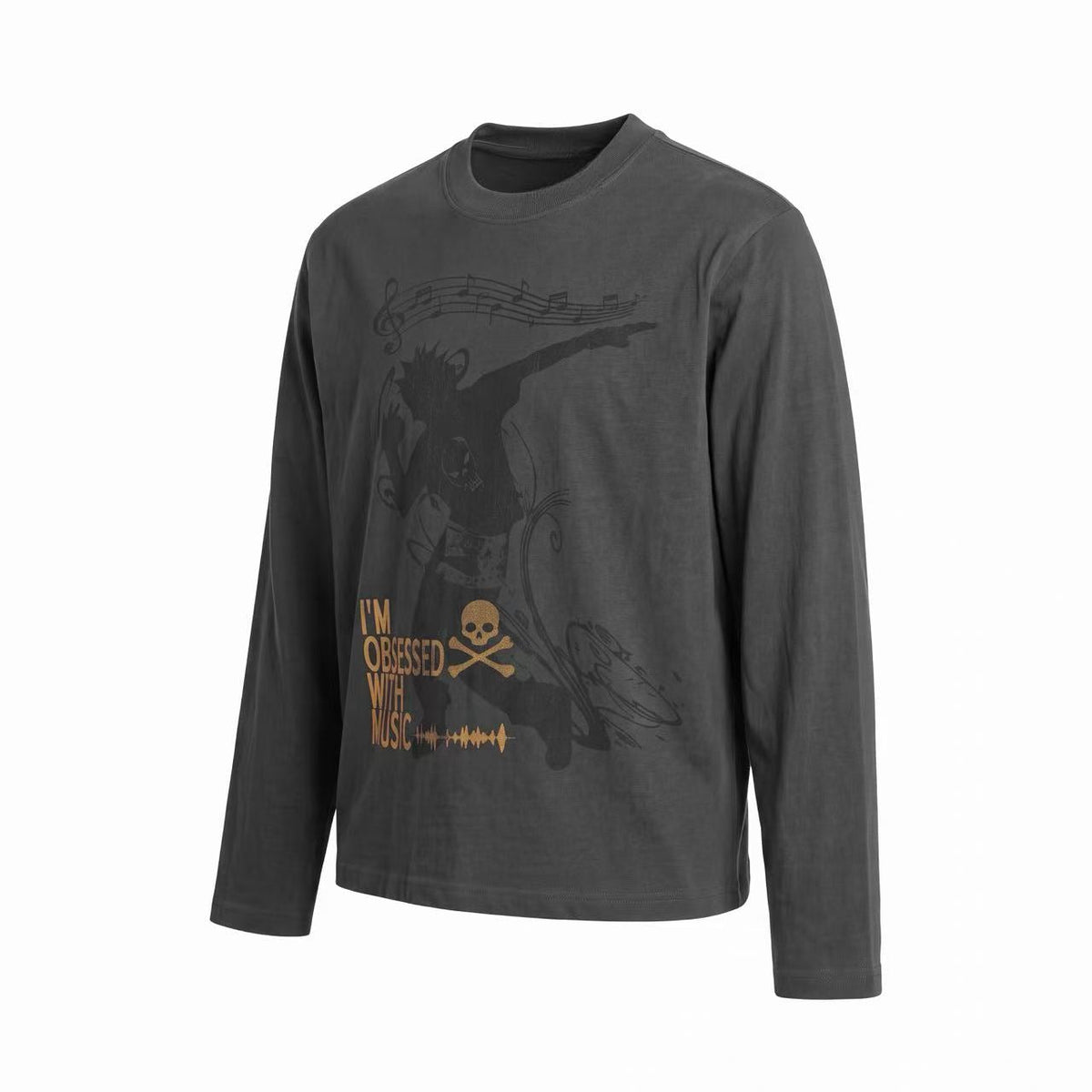 Madxmarx Obsessed With Music Graphic Long Sleeve Tee