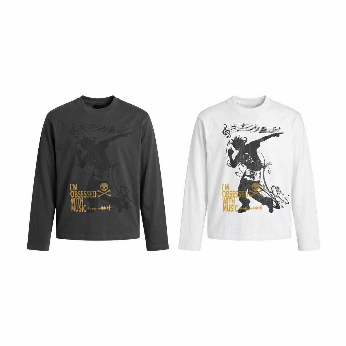 Madxmarx Obsessed With Music Graphic Long Sleeve Tee