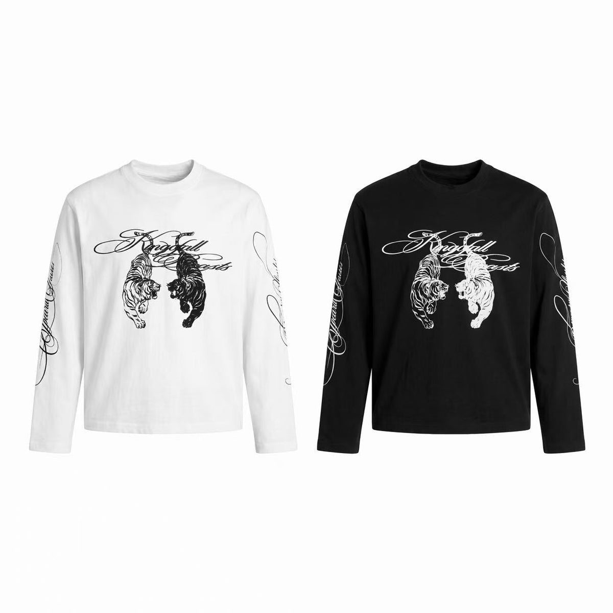 Madxmarx Tiger Script Graphic Long Sleeve Tee