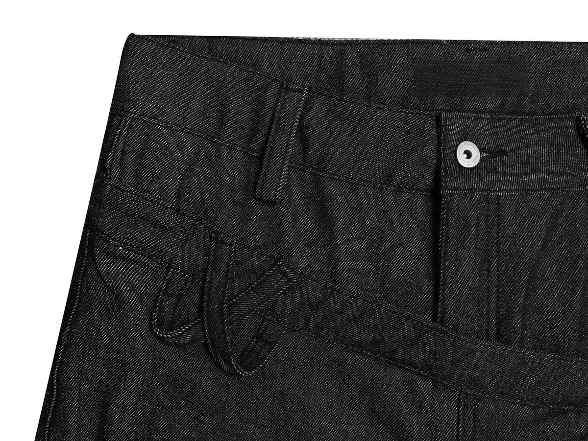 Madxmarx Asymmetric Strap Panel Wide-Leg Jeans