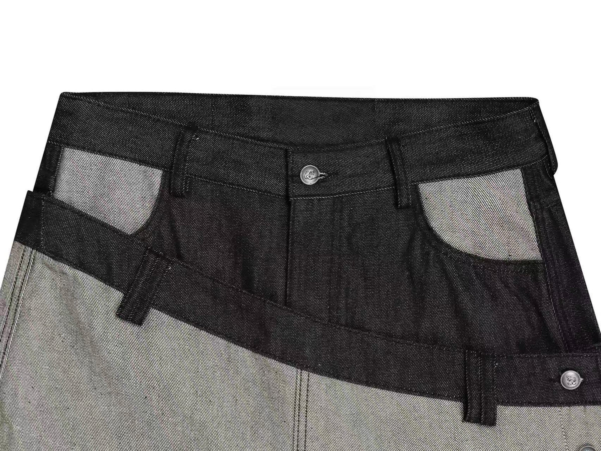 Madxmarx Asymmetric Layered Wide-Leg Jeans