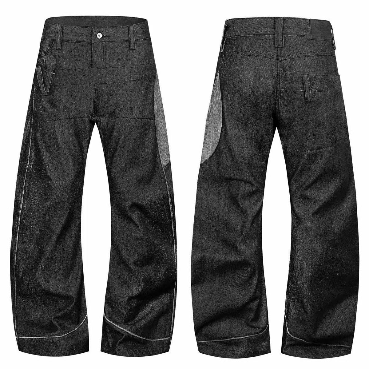 Madxmarx Contrast Panel Wide-Leg Jeans