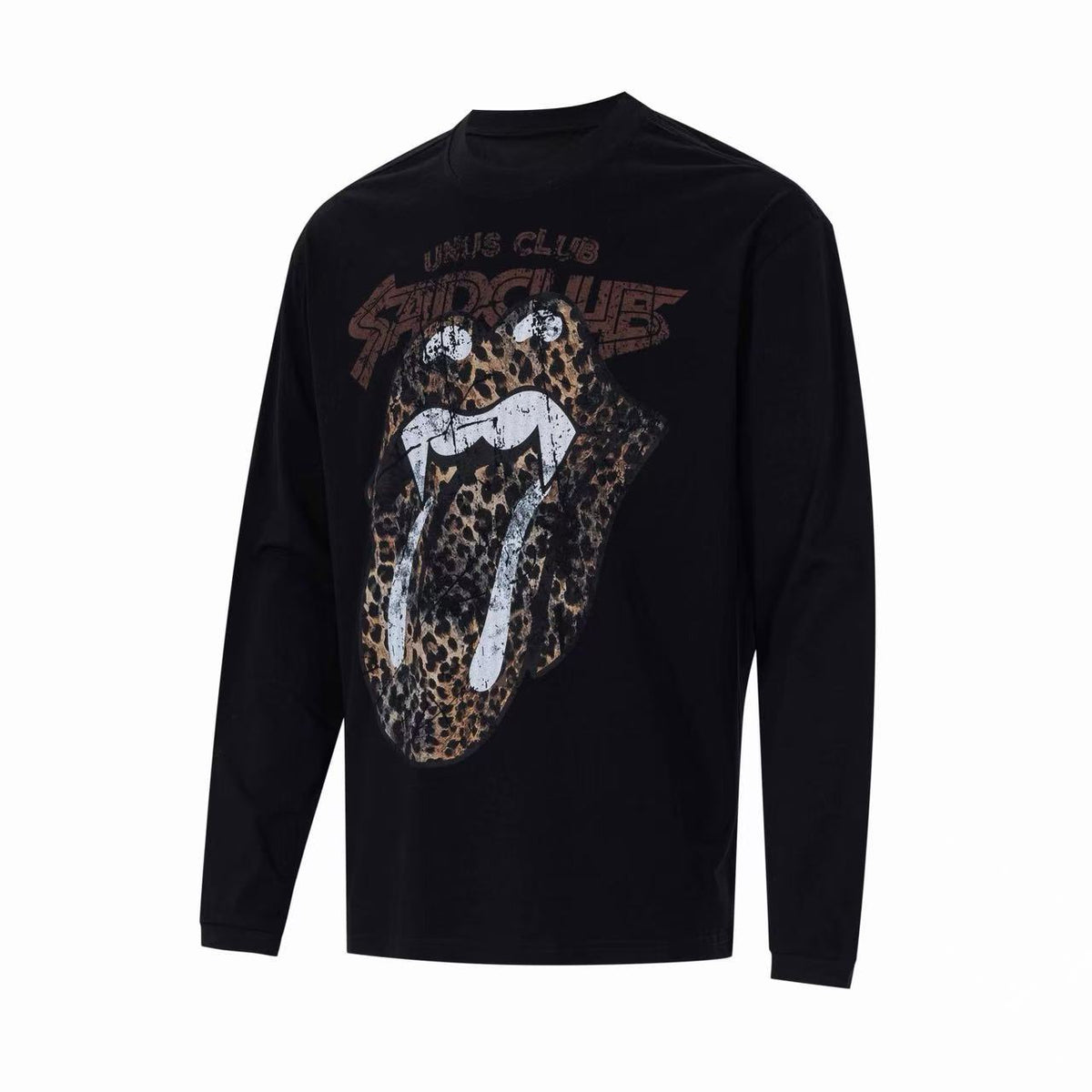 Madxmarx Leopard Tongue Graphic Long Sleeve Tee