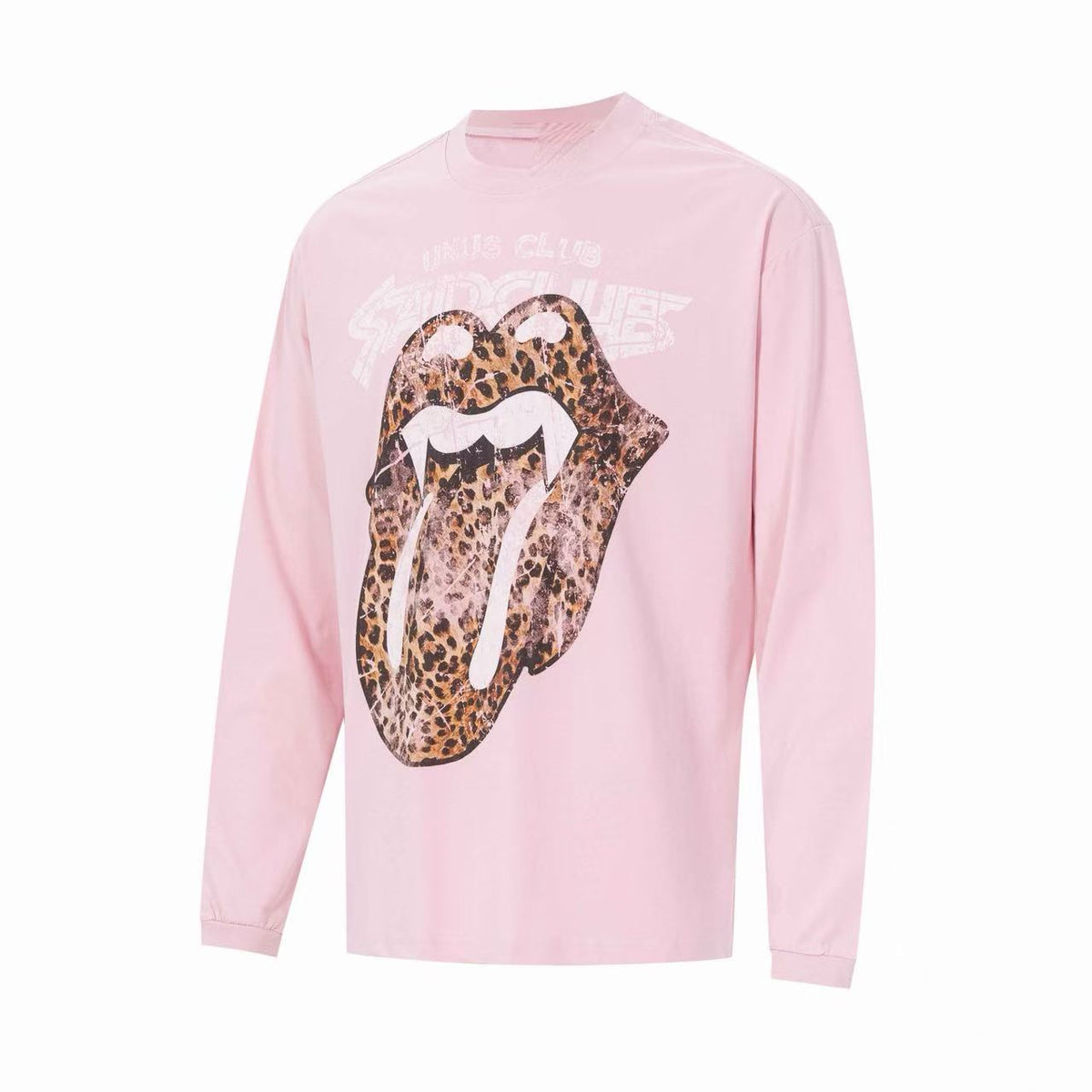 Madxmarx Leopard Tongue Graphic Long Sleeve Tee