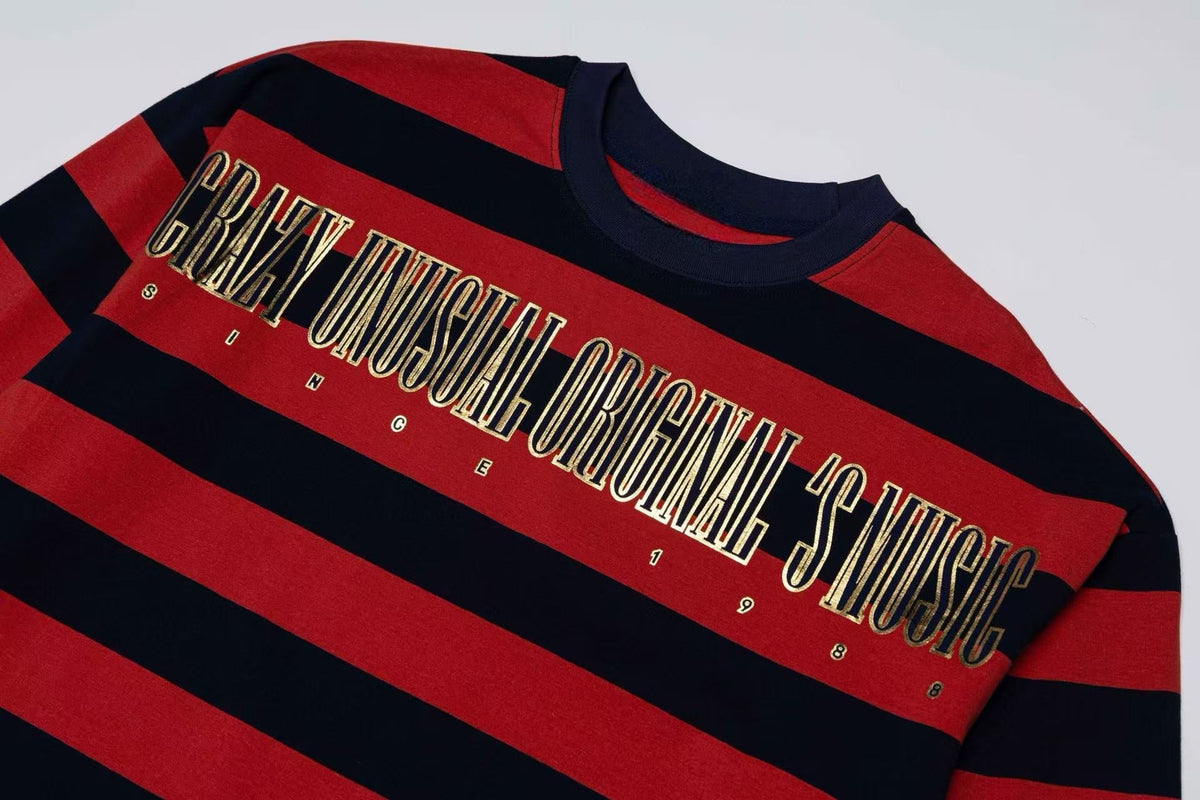 Madxmarx Bold Stripe Graphic Long Sleeve Tee