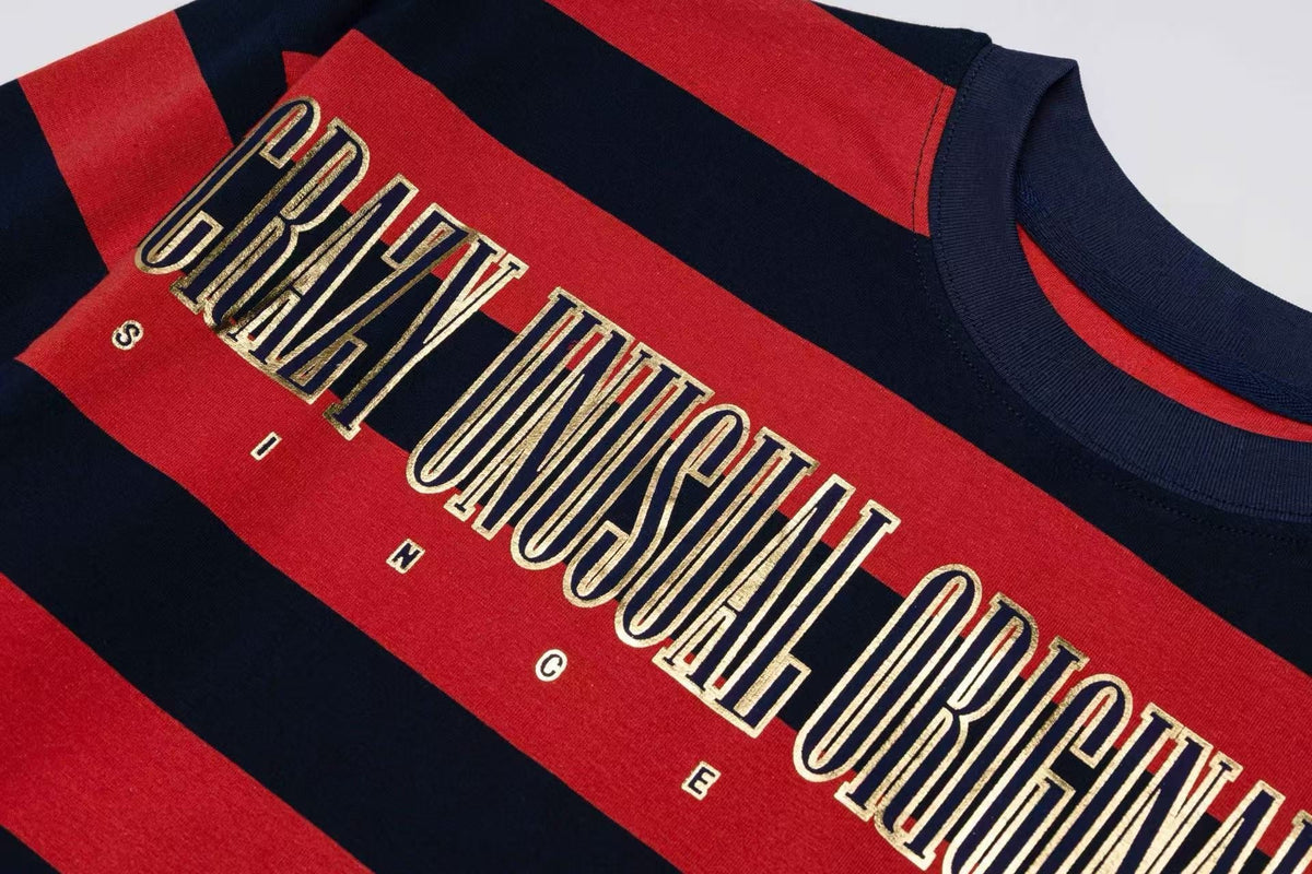 Madxmarx Bold Stripe Graphic Long Sleeve Tee
