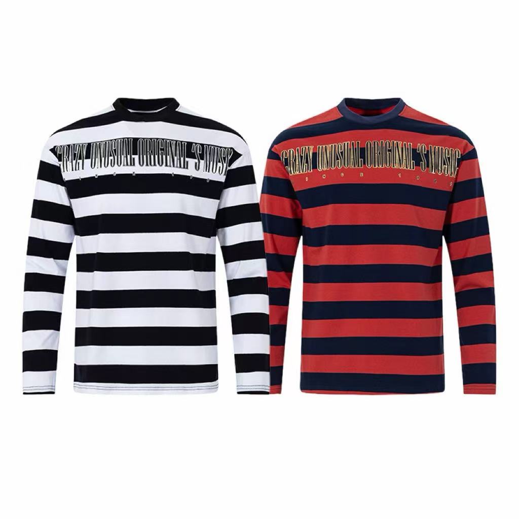 Madxmarx Bold Stripe Graphic Long Sleeve Tee
