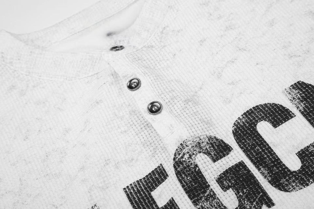 Madxmarx BLEGCH Graphic Henley Long Sleeve Tee