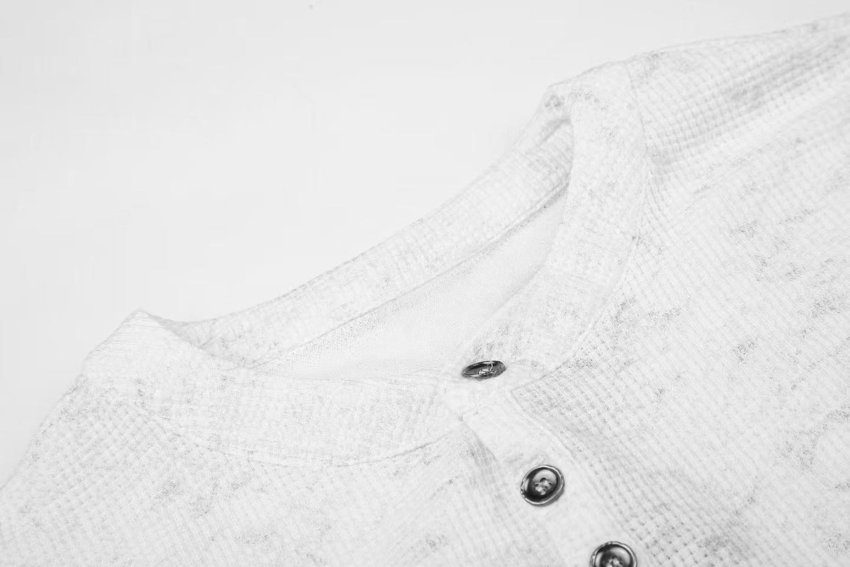 Madxmarx BLEGCH Graphic Henley Long Sleeve Tee