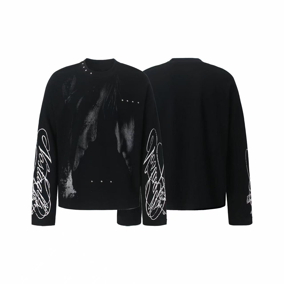 Madxmarx Studded Graphic Long Sleeve Tee