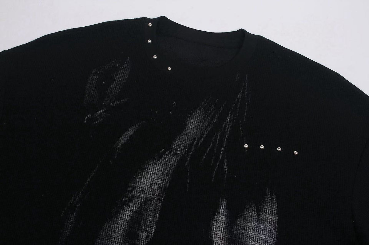 Madxmarx Studded Graphic Long Sleeve Tee