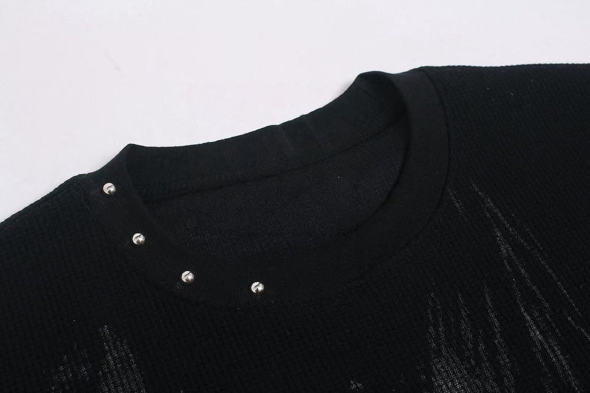 Madxmarx Studded Graphic Long Sleeve Tee