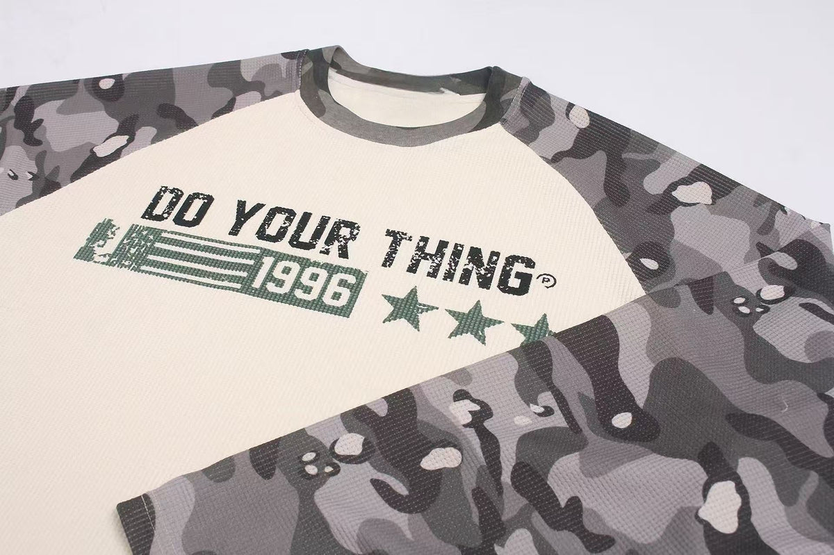 Madxmarx Camo Sleeve 1996 Graphic Long Sleeve Tee