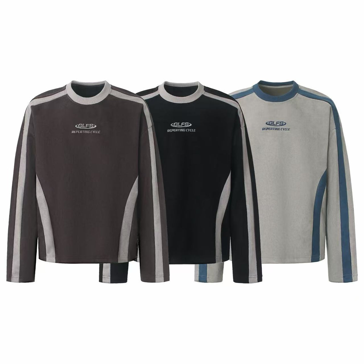 Madxmarx Contrast Panel Washed Long Sleeve Tee