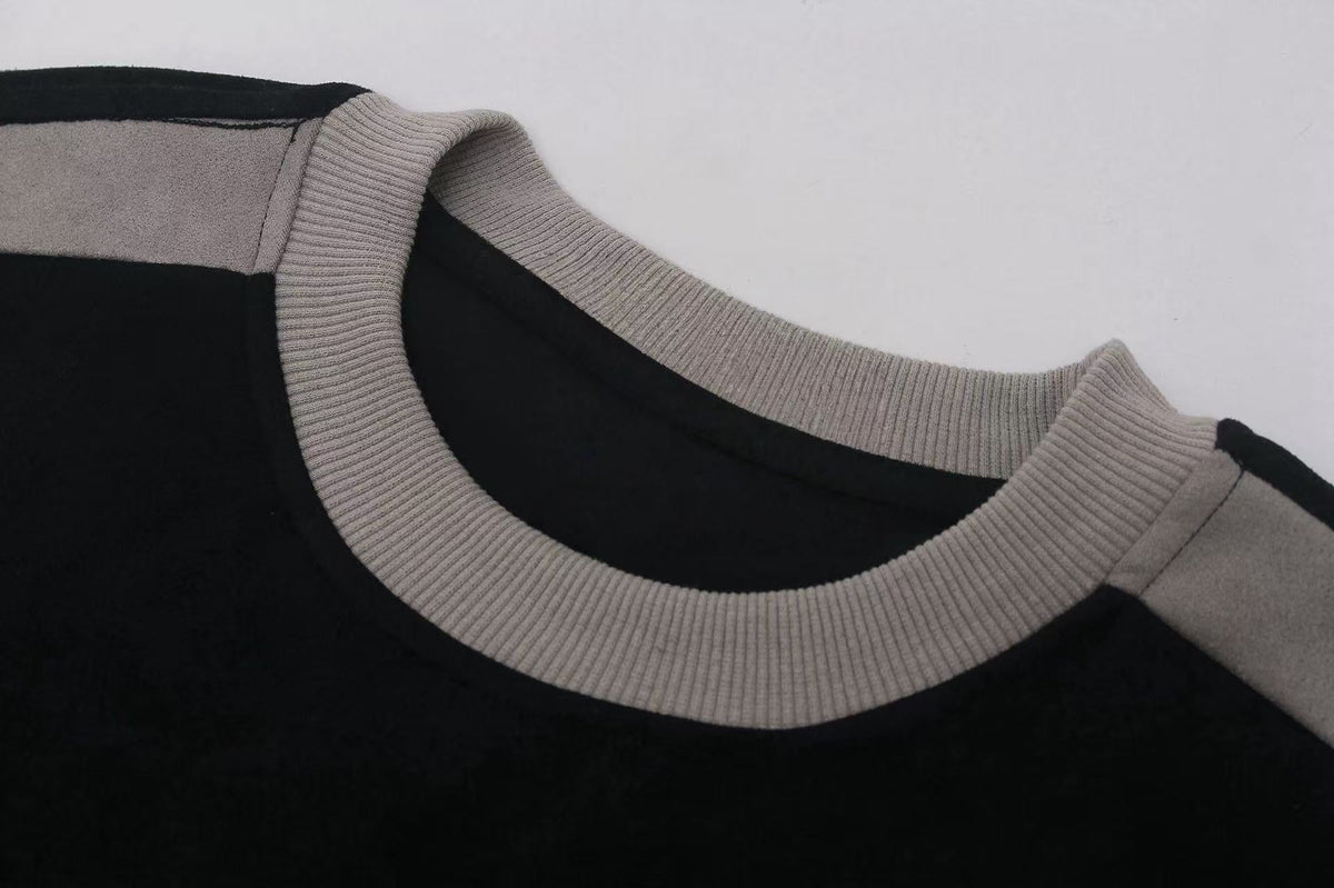Madxmarx Contrast Panel Washed Long Sleeve Tee